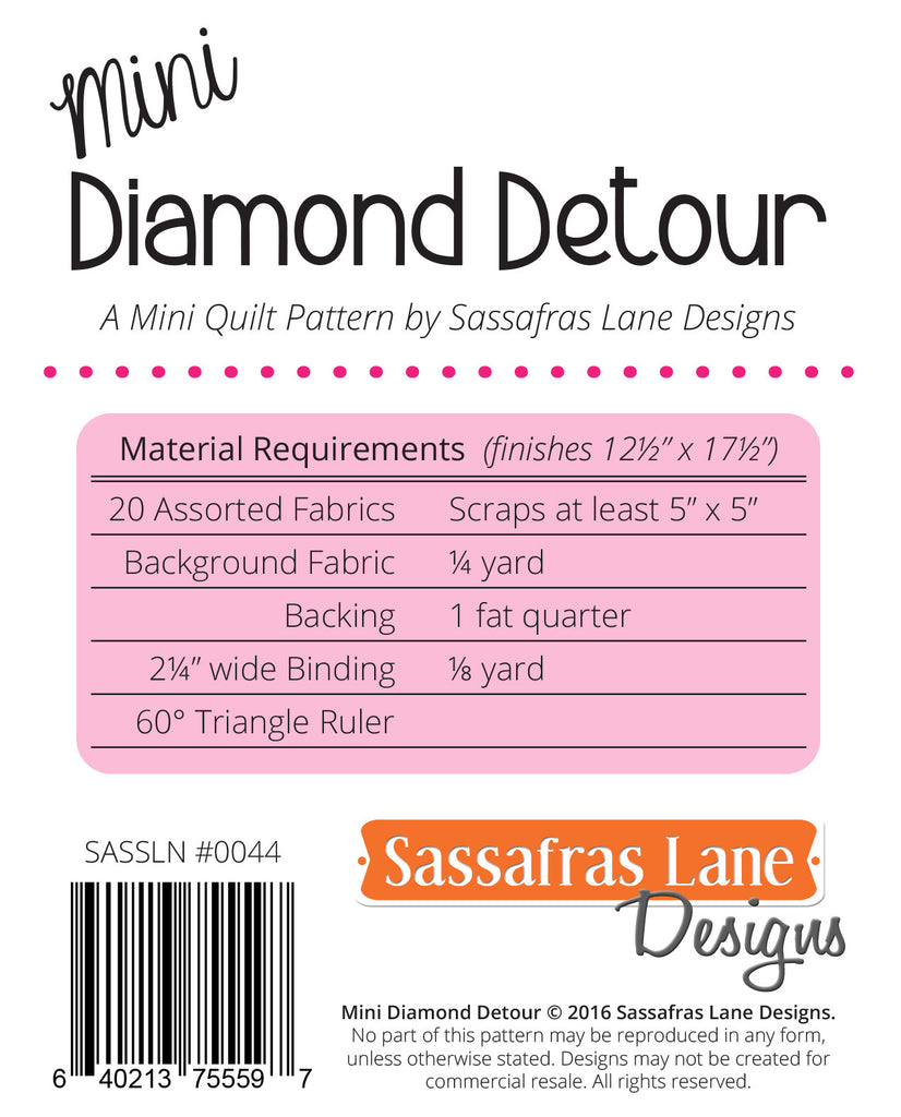 Mini Diamond Detour Quilt Pattern