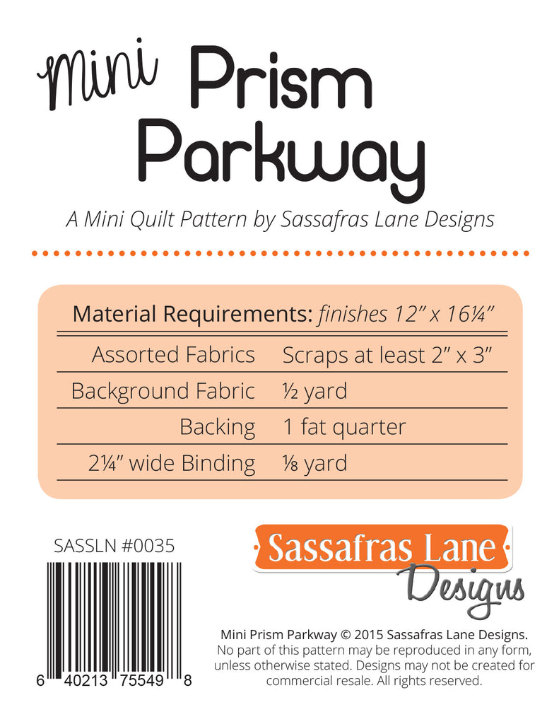Mini Prism Parkway Quilt Pattern