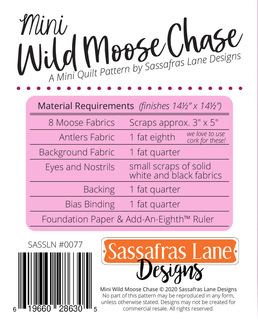 Mini Wild Moose Chase Quilt Pattern
