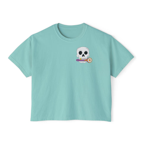 Skull with Rotary Cutter Women's Boxy Tee