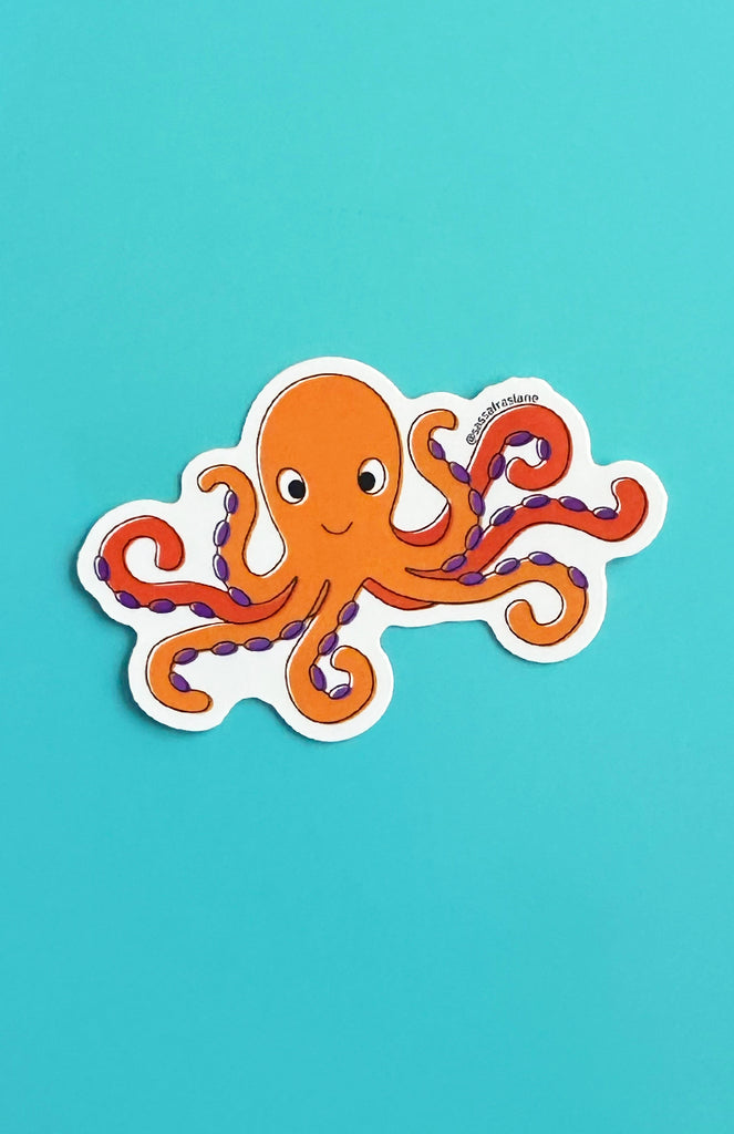 Orange Octopus Sticker