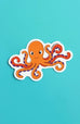 Orange Octopus Sticker