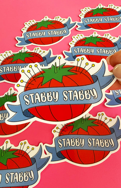 "Stabby Stabby" Pincushion Sticker