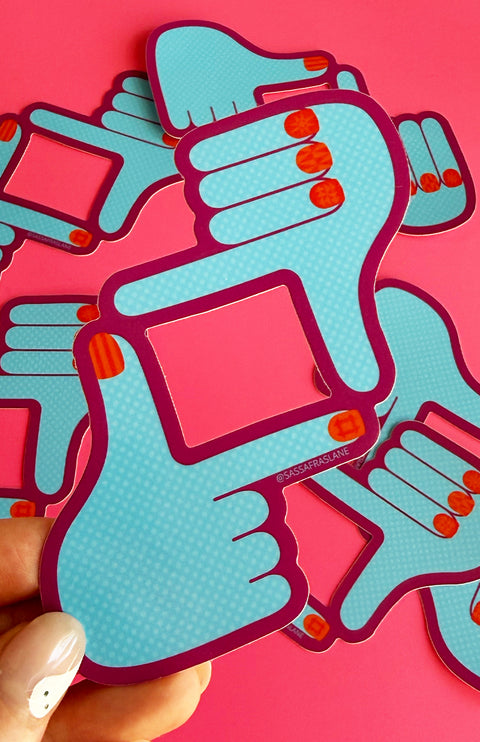 Fussy Frame Hands Sticker