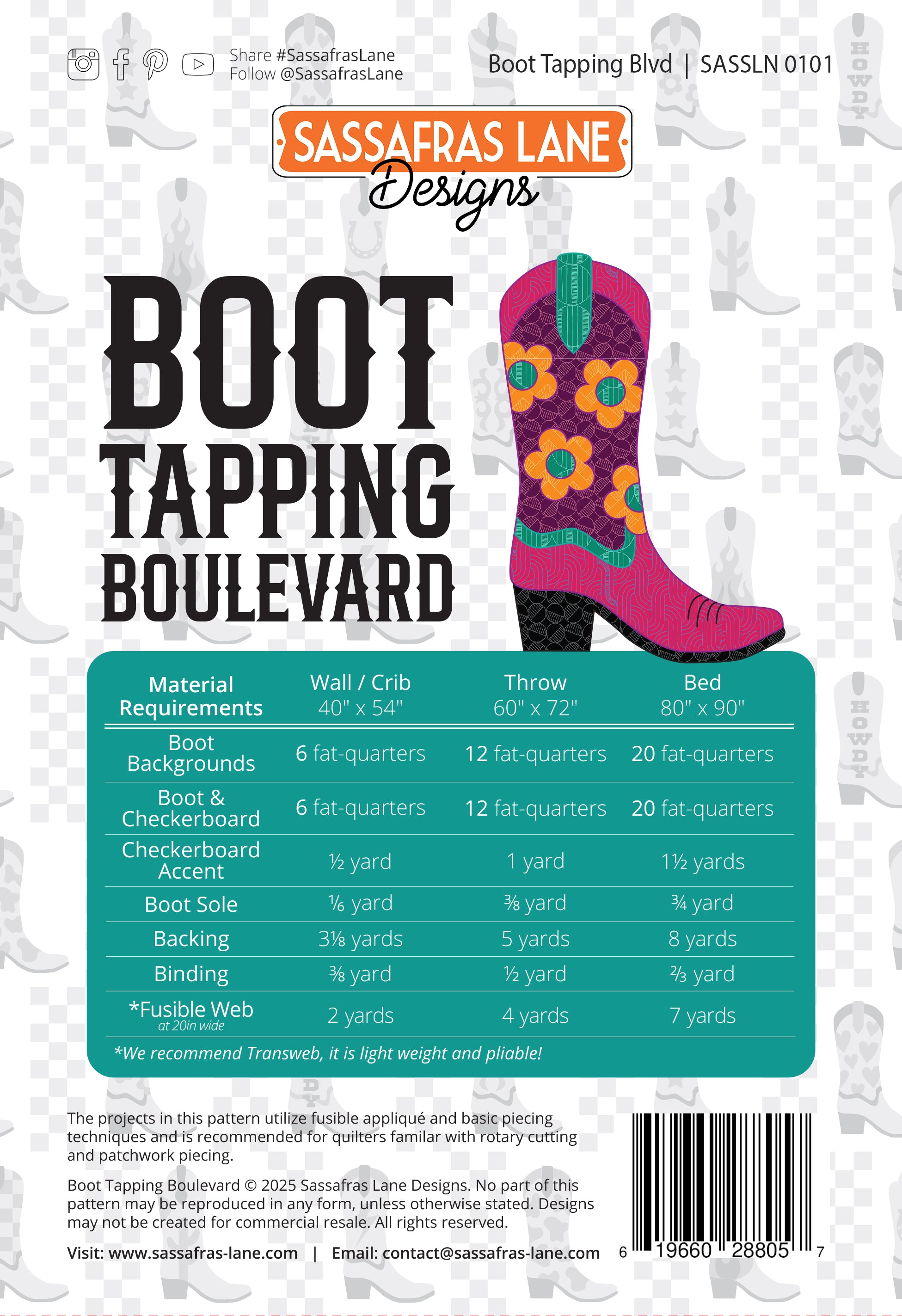 Boot Tapping Boulevard Quilt Pattern – Sassafras Lane Designs