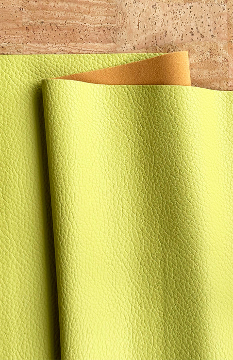 Chartreuse Pebbled Faux Leather