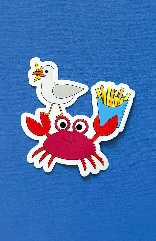 Crab with Fries Sticker