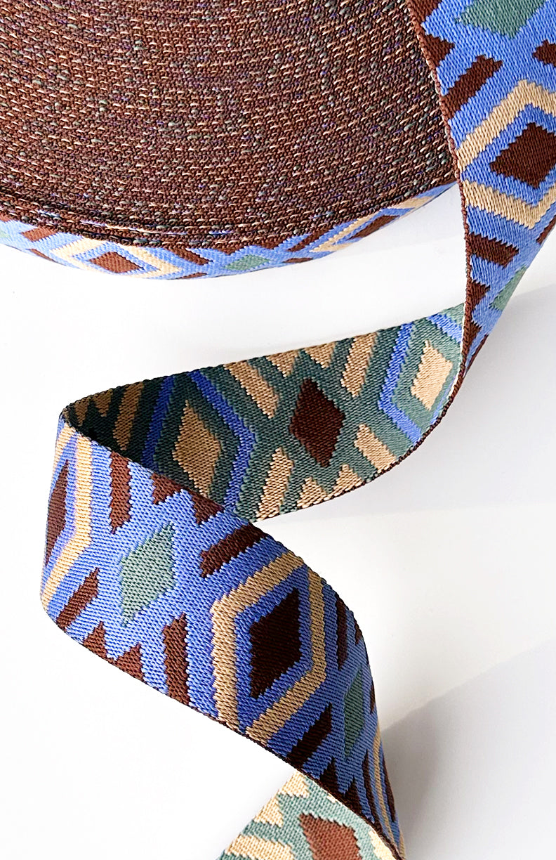 Brown & Blue Crossroads - 2in Handle Webbing