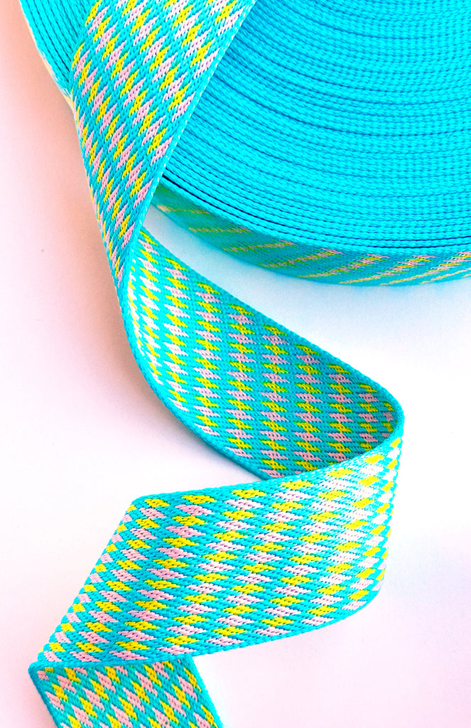 Aqua Easter Diamonds - 2in Handle Webbing