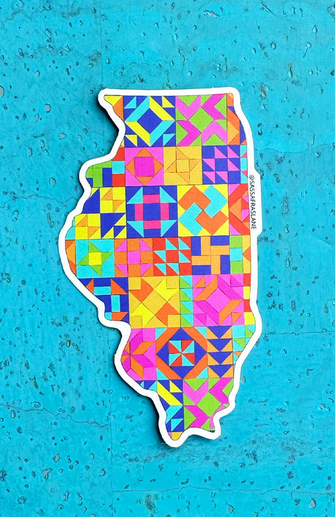 Illinois State Quilt Sticker