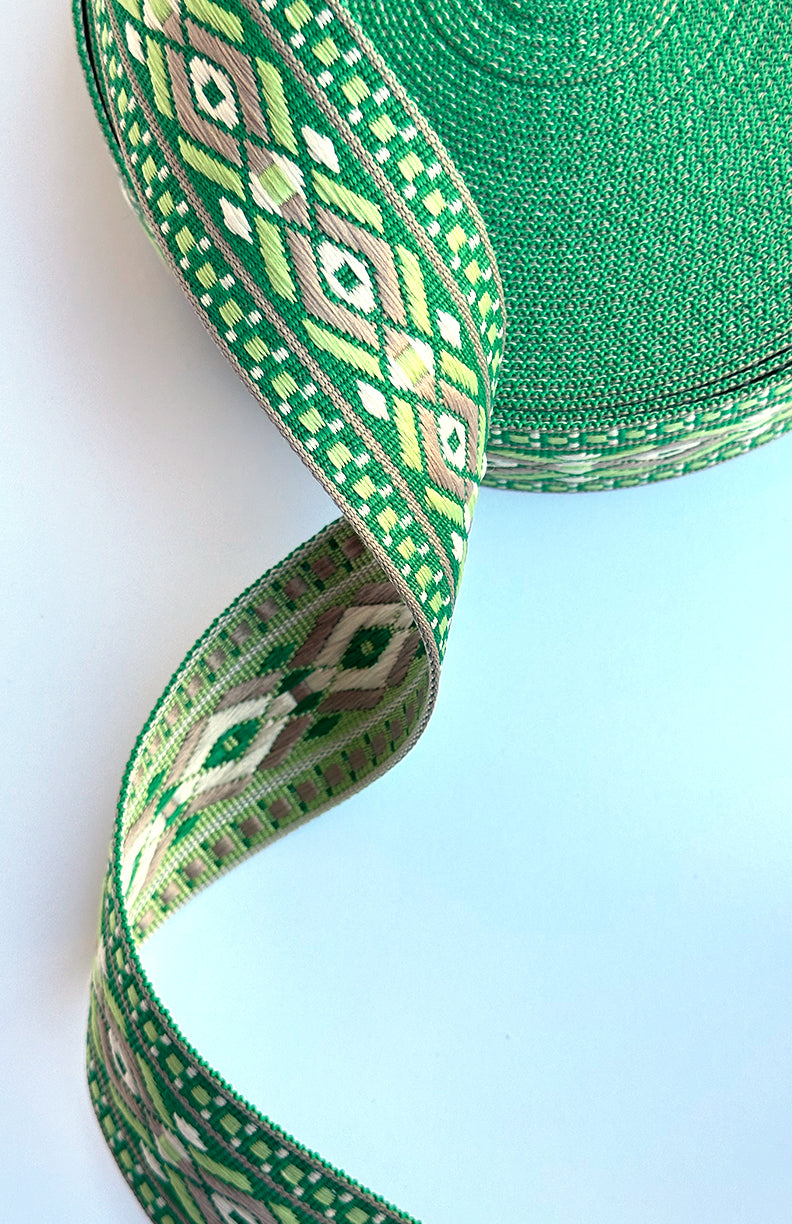 Green Jacquard - 2in Handle Webbing