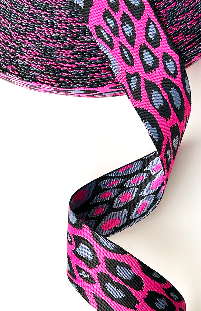 Hot Pink Leopard Print - 2in Handle Webbing