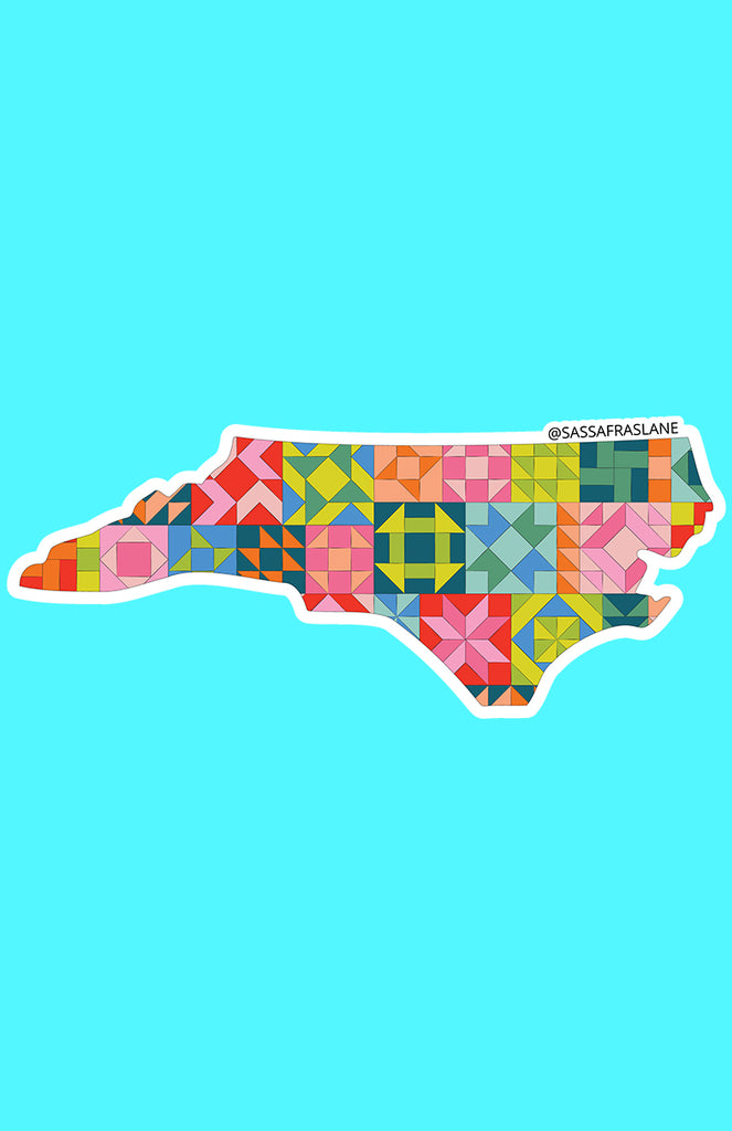 North Carolina State Quilt Sticker