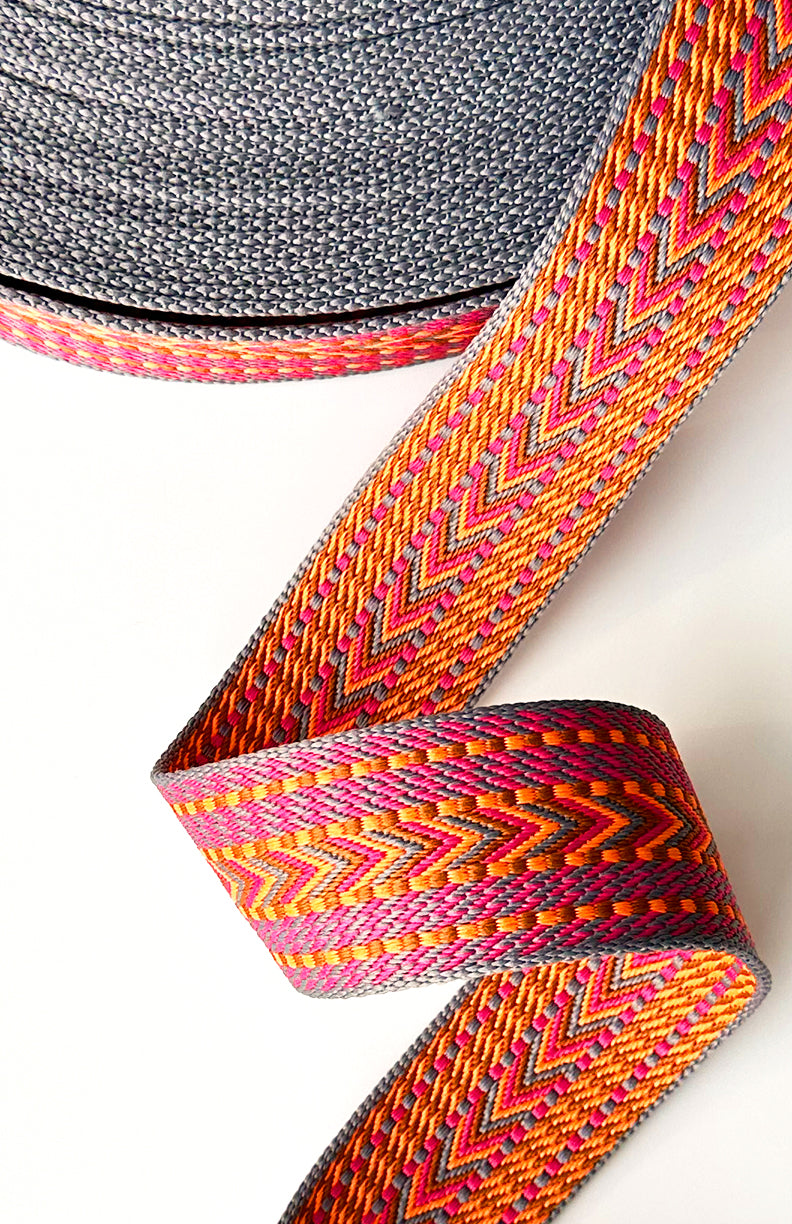 Orange & Pink Peaks - 2in Handle Webbing