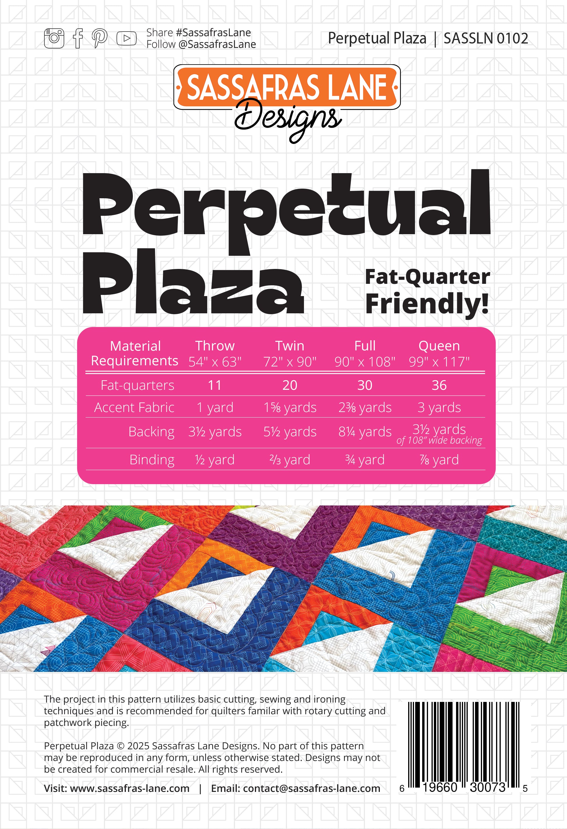 Perpetual Plaza Quilt Pattern – Sassafras Lane Designs