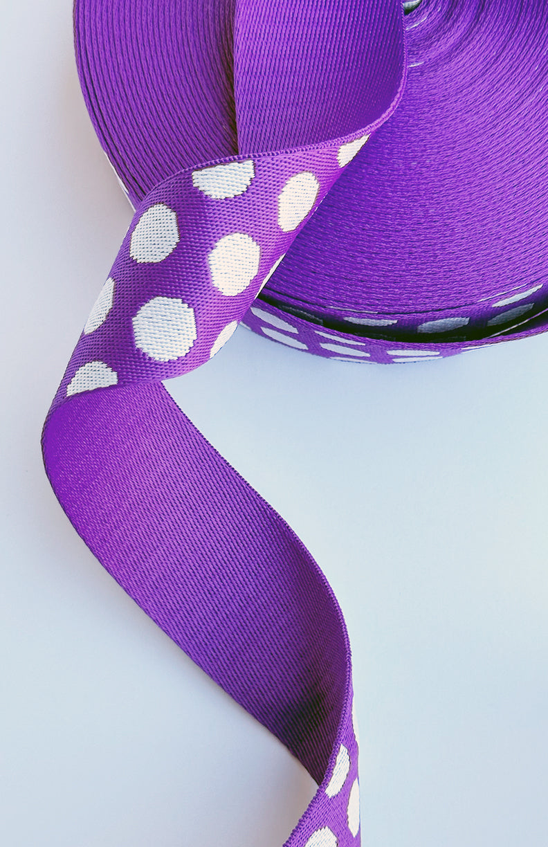 Purple Polka Dots - 2in Handle Webbing