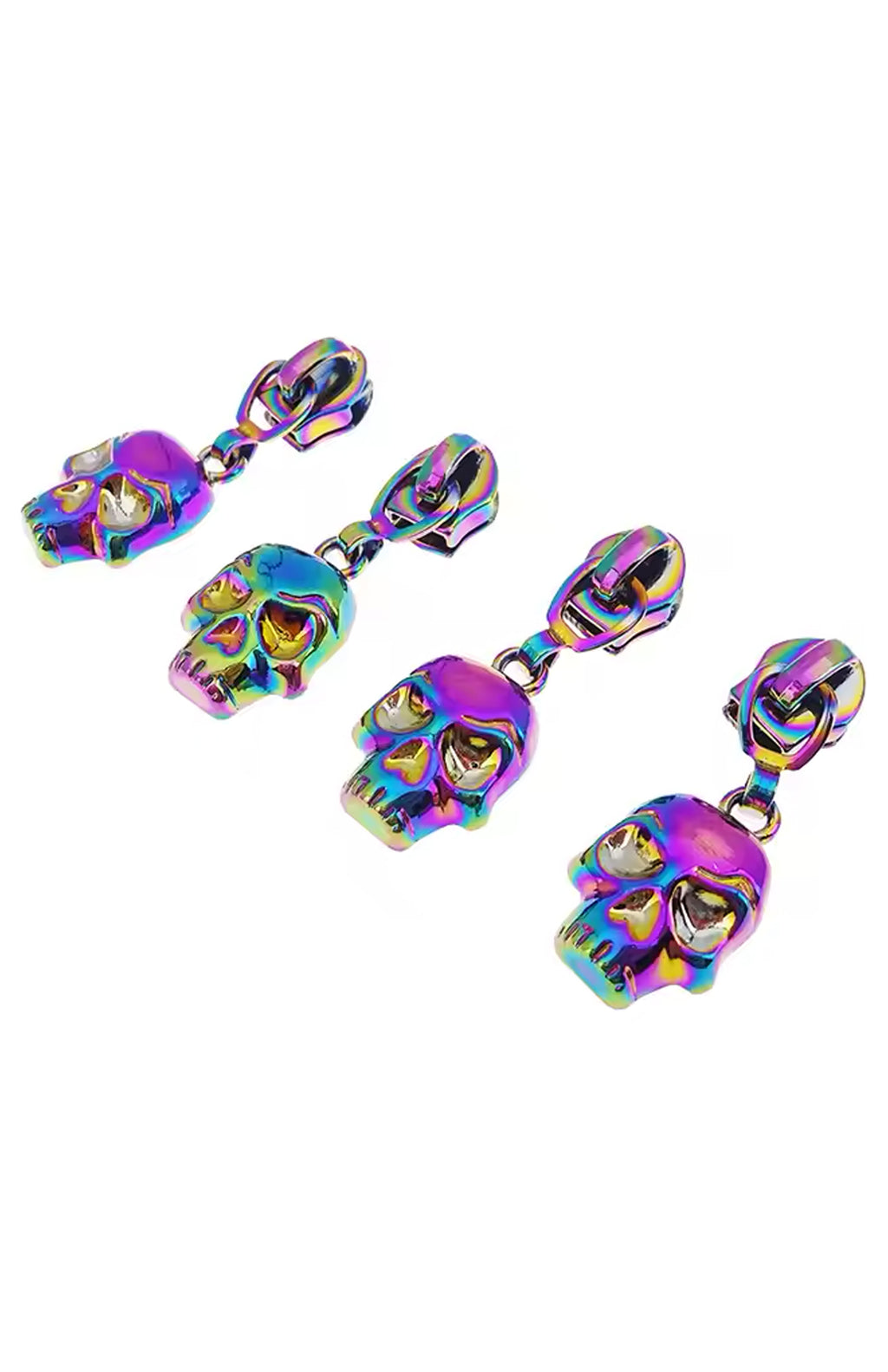 Iridescent Skull Zipper Pulls