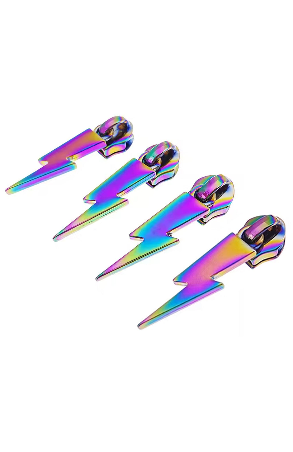 Iridescent Lightning Bolt Zipper Pulls