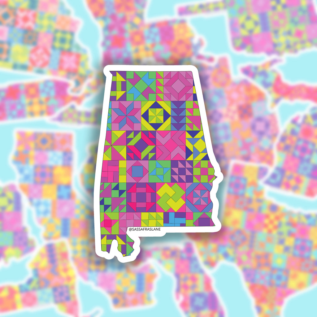 Alabama State Quilt Sticker