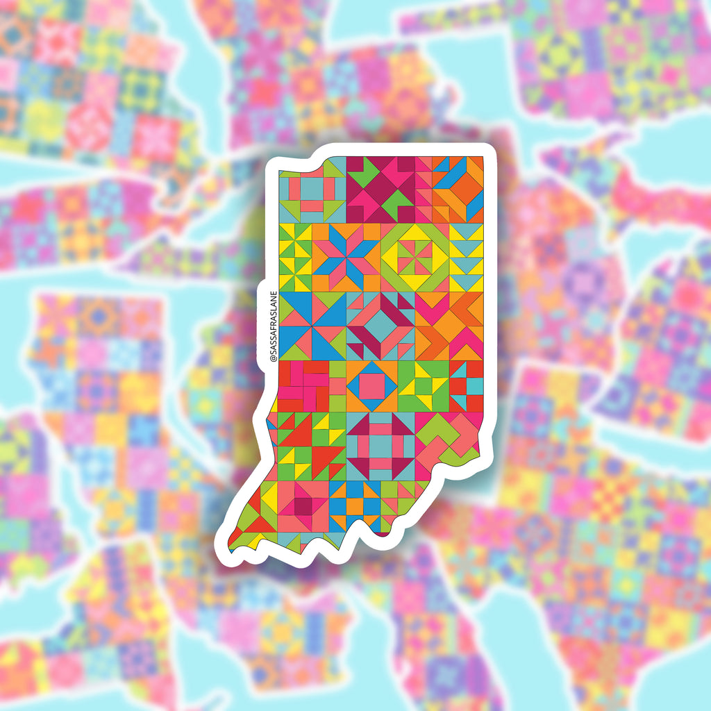 Indiana State Quilt Sticker