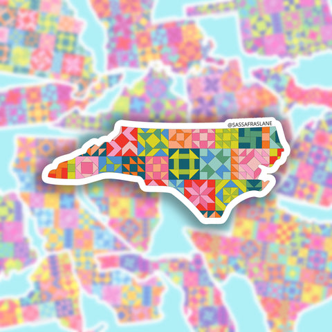 North Carolina State Quilt Sticker