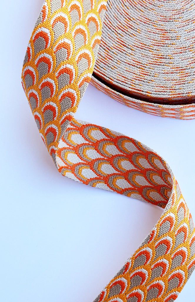 Orange Scallop - 2in Handle Webbing