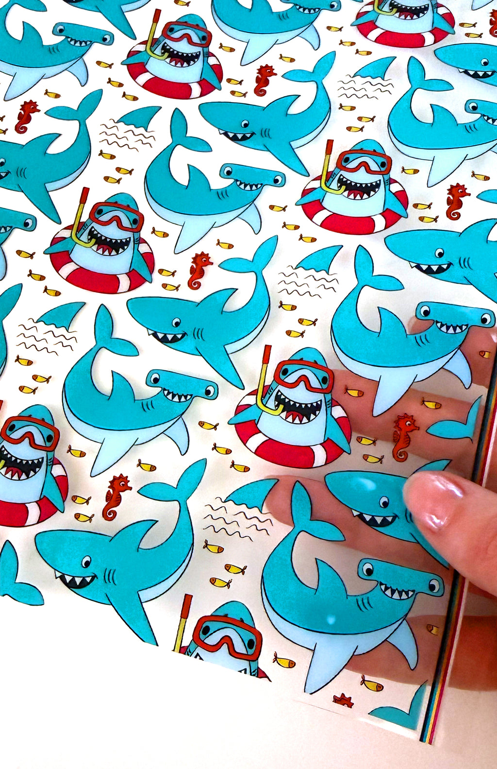 Fin-tastic Sharks Clear TPU Vinyl