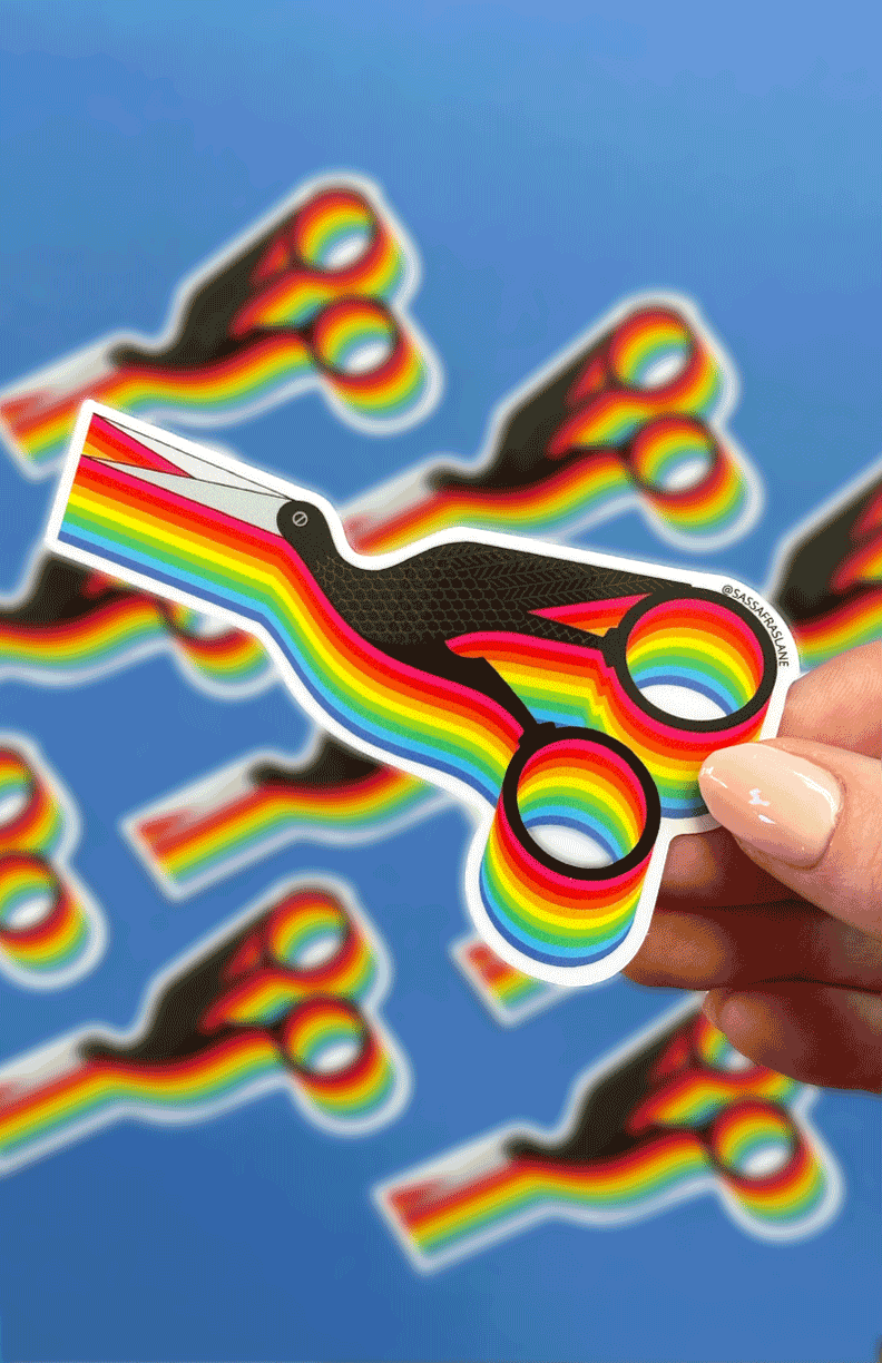 Stork Scissors Sticker