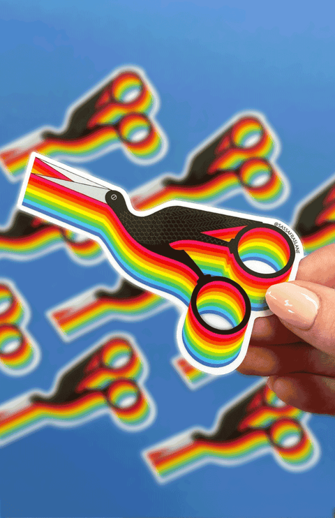 Stork Scissors Sticker