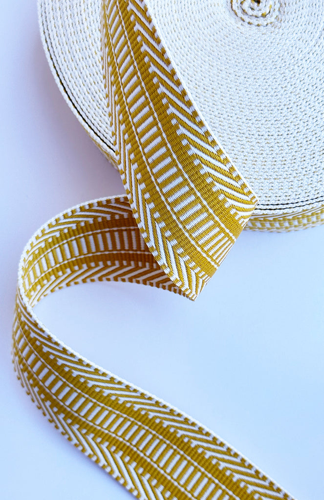 Mustard & White Stripes - 2in Handle Webbing