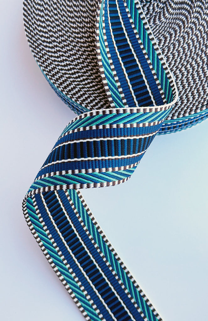 Teal & Blue Stripes - 2in Handle Webbing