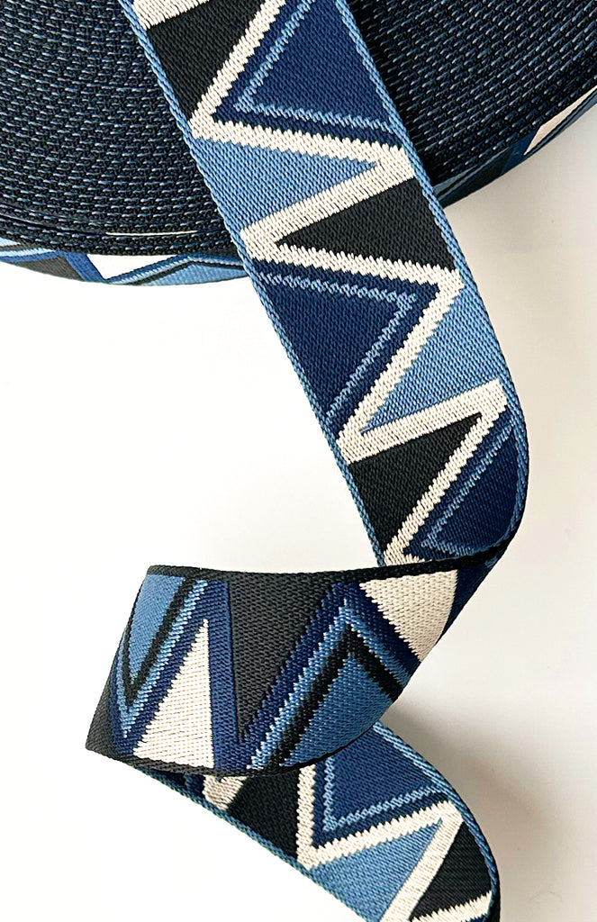 Blue & Black Triangles - 2in Handle Webbing