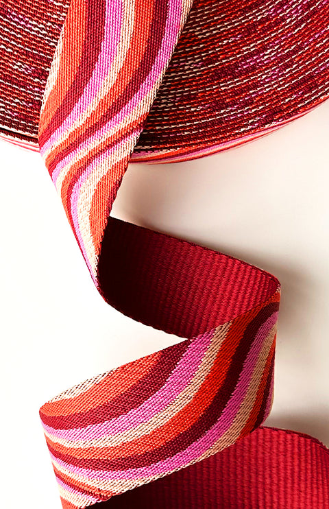 Red, Orange & Pink Waves - 2in Handle Webbing