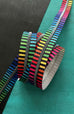 Wide Rainbow Stripe Zipper Tape with Iridescent teeth