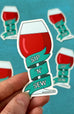 Sip 'N' Sew Wine Sticker