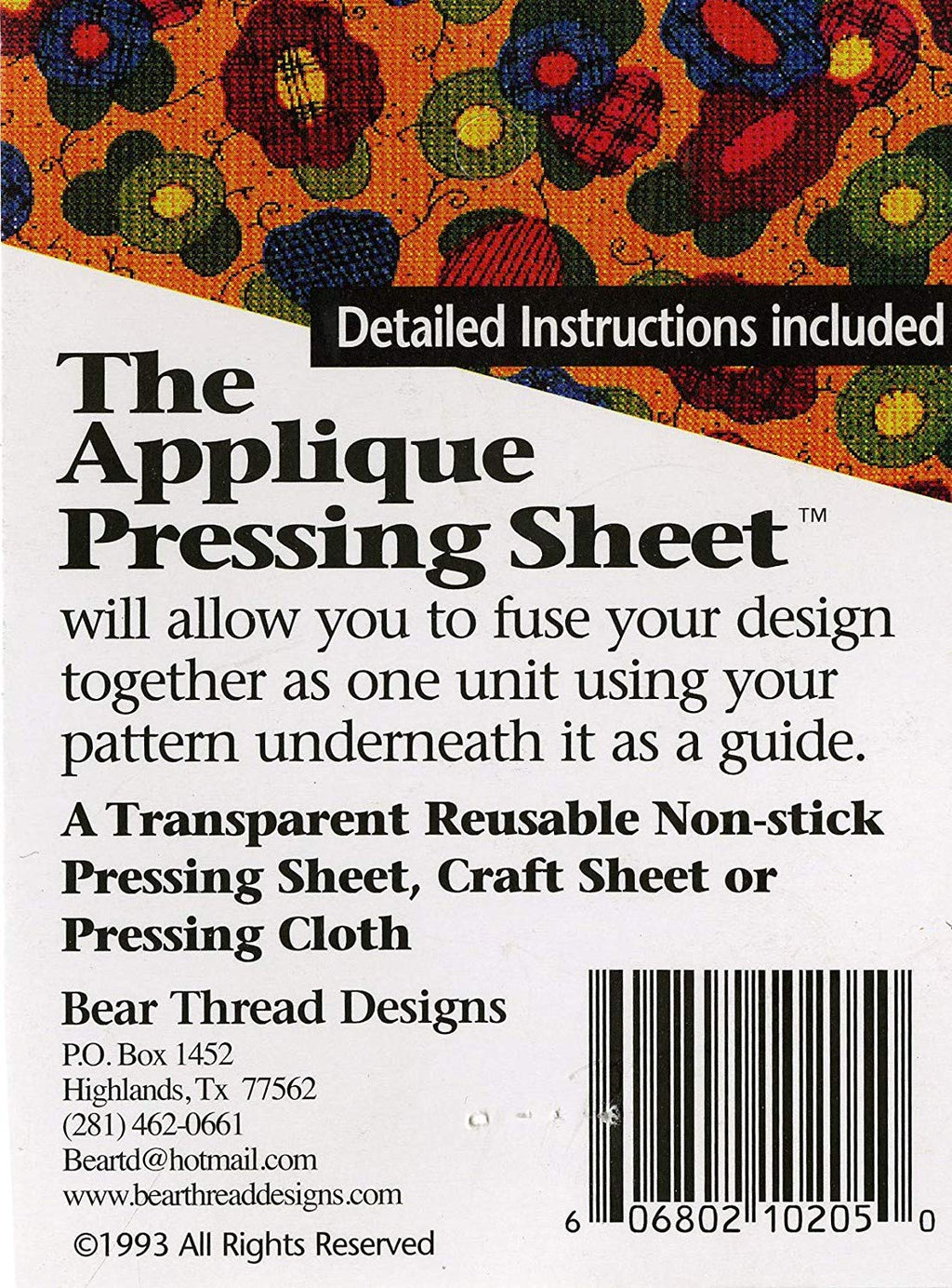 PRESSING SHEET ROLLED APPLIQUE 18INX20IN - 606802102098