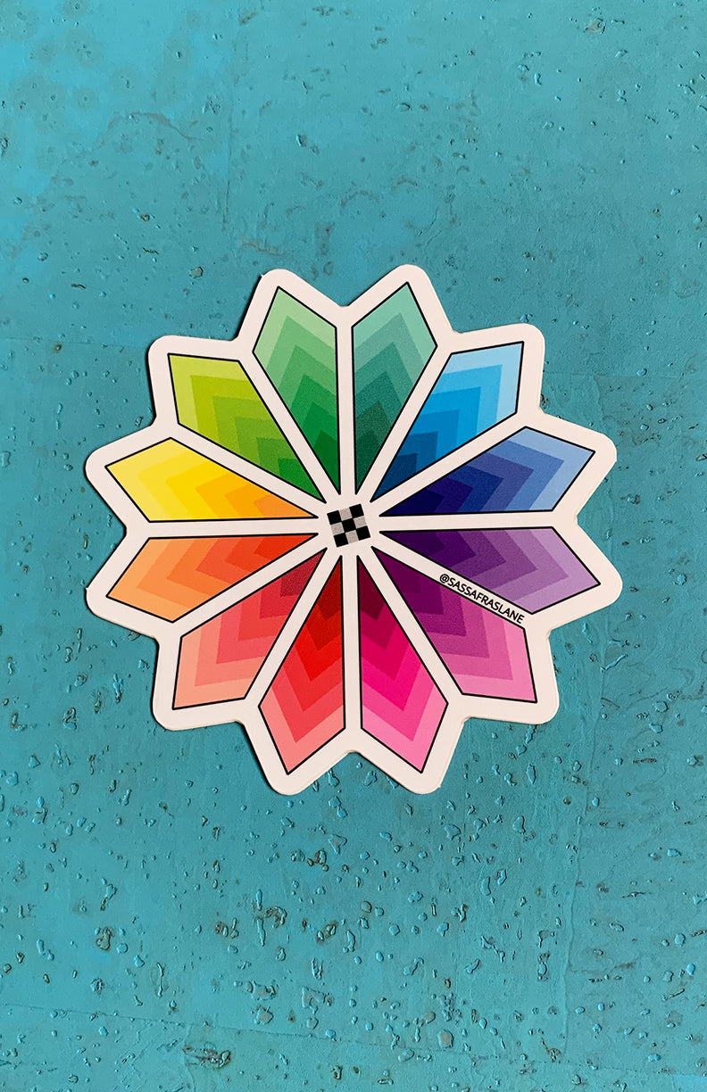 Colorburst Quilt Block Sticker