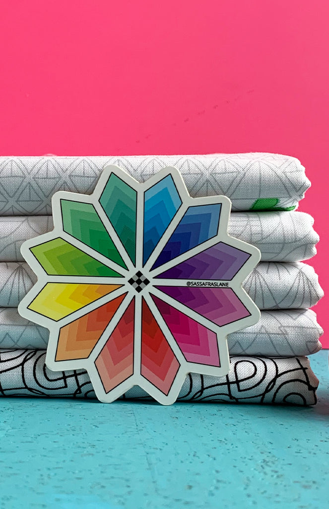 Colorburst Quilt Block Sticker – Sassafras Lane Designs