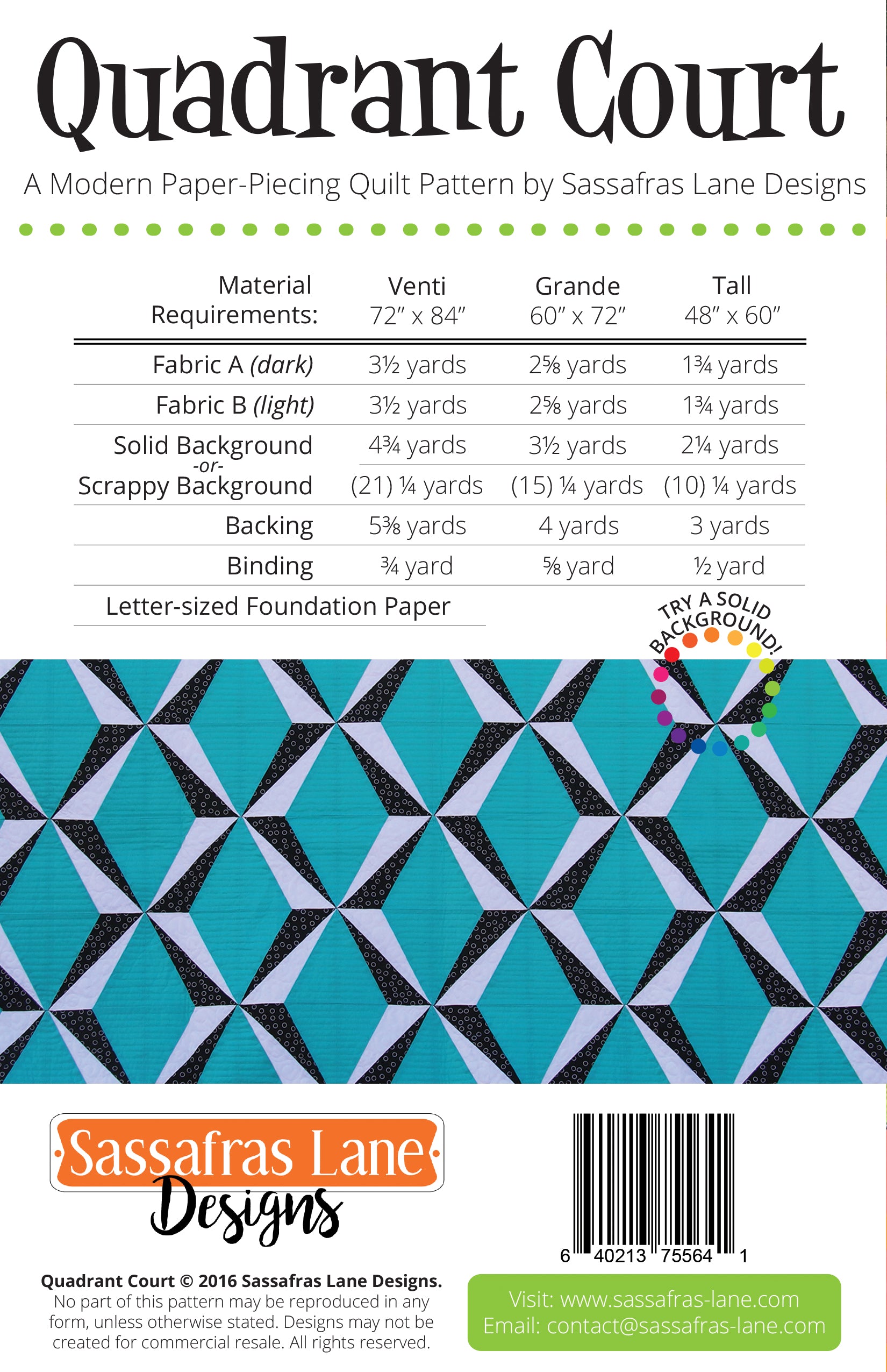 Quadrant Court Quilt Pattern – Sassafras Lane Designs