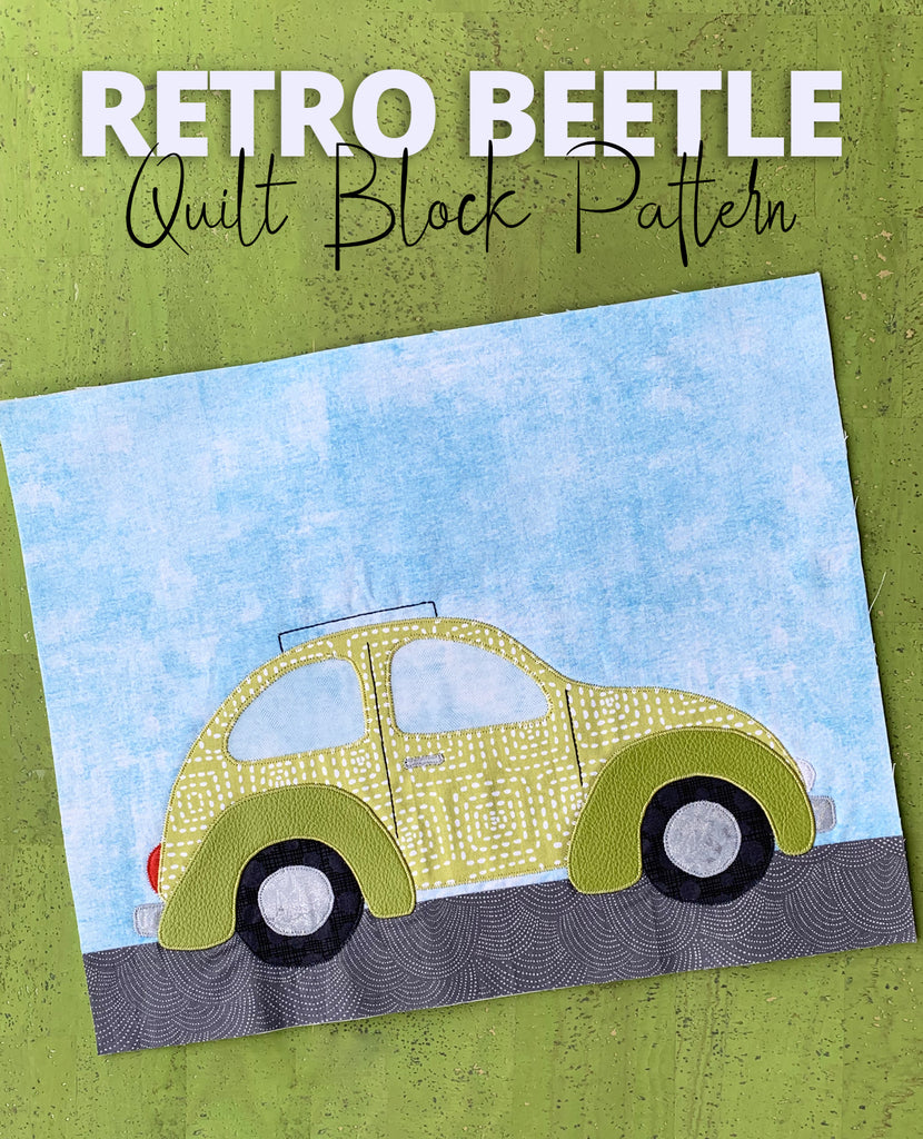 Retro Beetle Quilt Block PDF Pattern