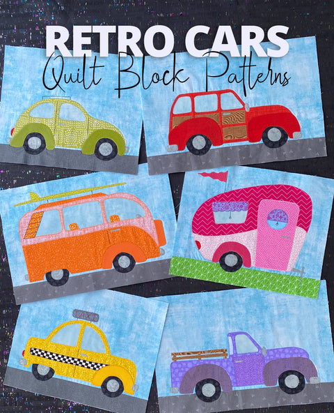 Retro Cars Quilt Block PDF Patterns