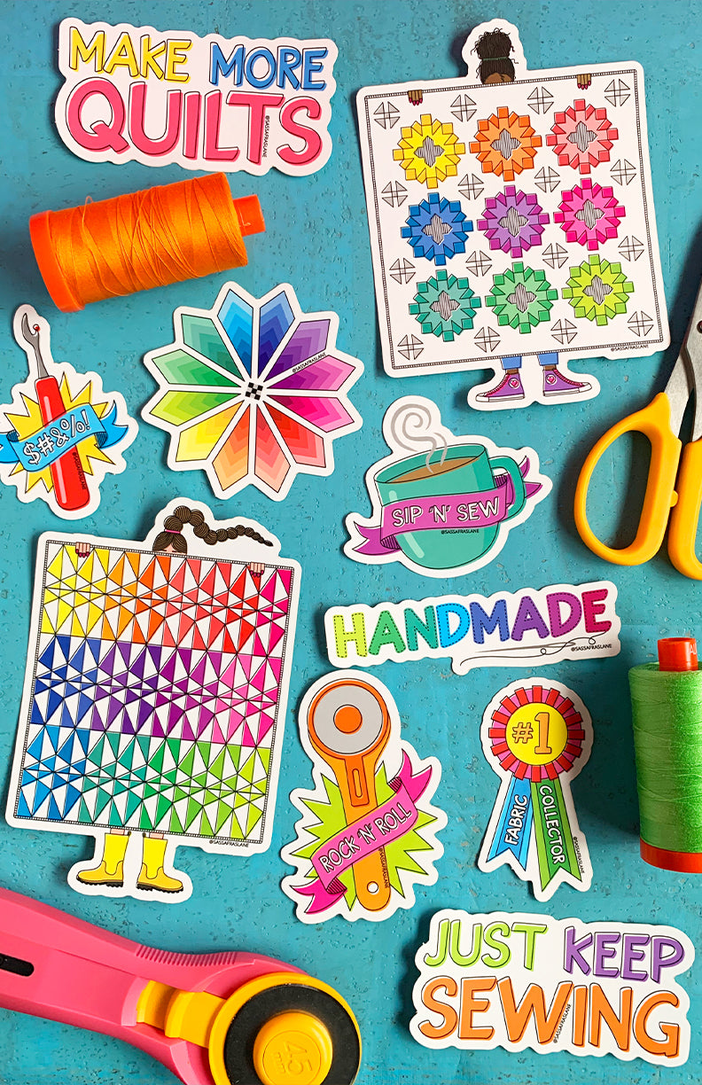 Colorburst Quilt Block Sticker – Sassafras Lane Designs